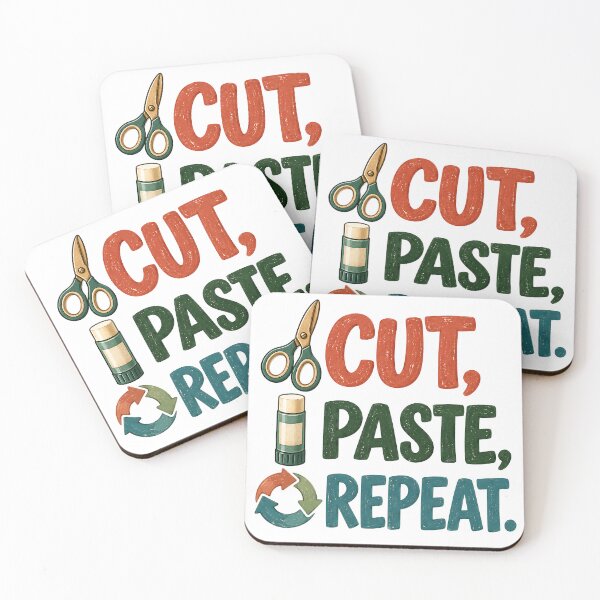 Item preview, Cut Paste Repeat – Funny Paper Crafting and Scrapbooking Design for Creative Makers designed and sold by Digital Culture Studio.