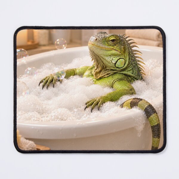 Item preview, Mellow Green Iguana Bubble Bath designed and sold by Sillytoe.