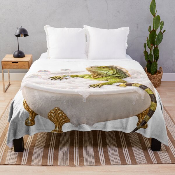 Item preview, Pampered Green Iguana Bathtub designed and sold by Sillytoe.