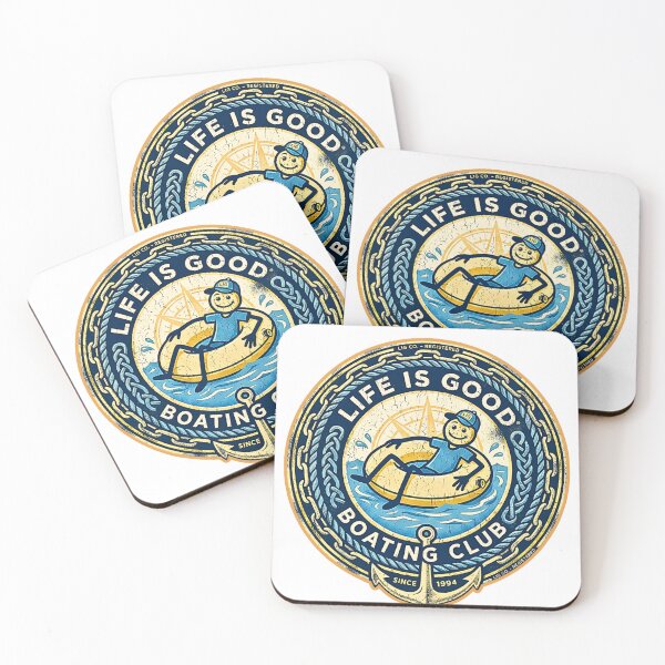 Item preview, Retro Life Is Good Boating Club Distressed Nautical Graphic designed and sold by KreativKulture.
