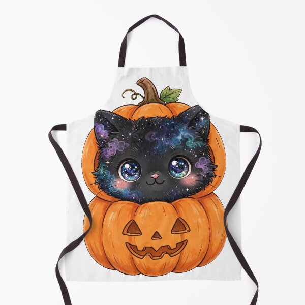 Item preview, Black Galaxy Cat in Pumpkin Costume - Cute Halloween Kitten designed and sold by PrettyCrypt.