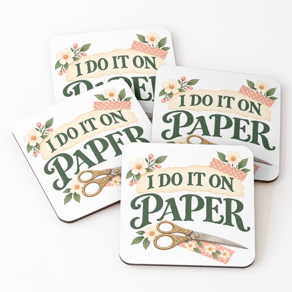 Item preview, I Do It on Paper – Funny Paper Crafting & Scrapbooking Vintage Scissors Design designed and sold by Digital Culture Studio.