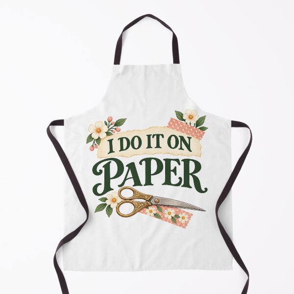 Item preview, I Do It on Paper – Funny Paper Crafting & Scrapbooking Vintage Scissors Design designed and sold by Digital Culture Studio.