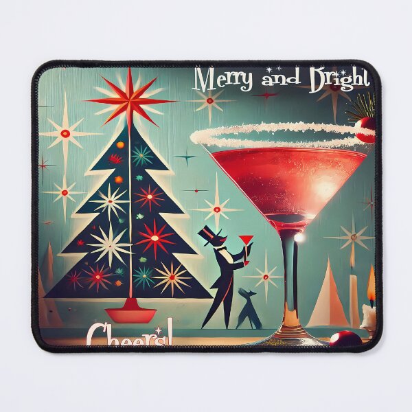 Item preview, Atomic Futuristic Cranberry Martini Christmas Penguin designed and sold by Lee Hiller Designs.