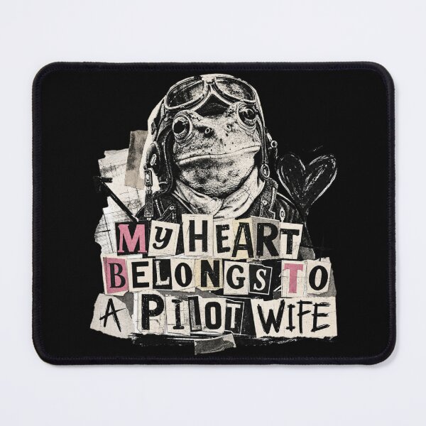 Item preview, My Heart Belongs To A Pilot Wife Vintage Zine Art | Grunge Aviator Toad Newspaper Collage Gift designed and sold by illeN-Art-World.