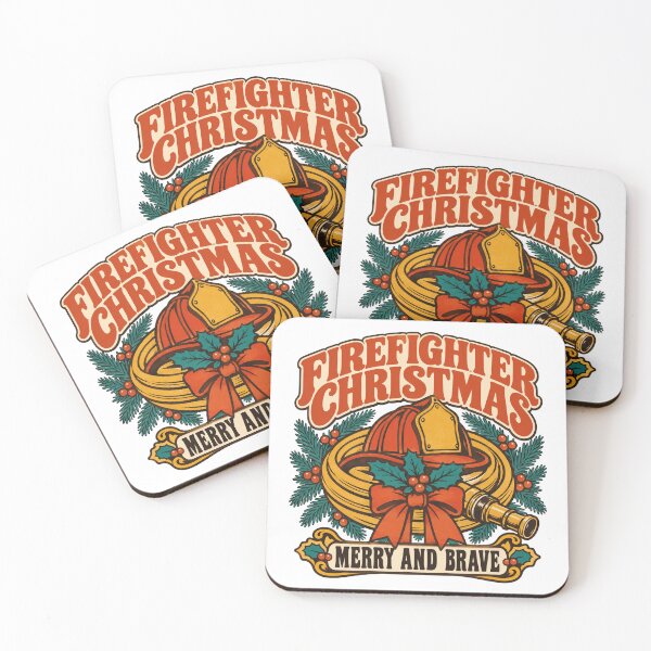 Item preview, Firefighter Christmas Gift - Merry And Brave designed and sold by RedRubyBubble.