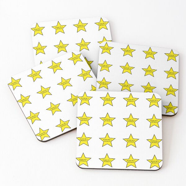 Item preview, Made By A Human Gold Star Sticker Pack/Sheet Size Large designed and sold by SlimyFish.