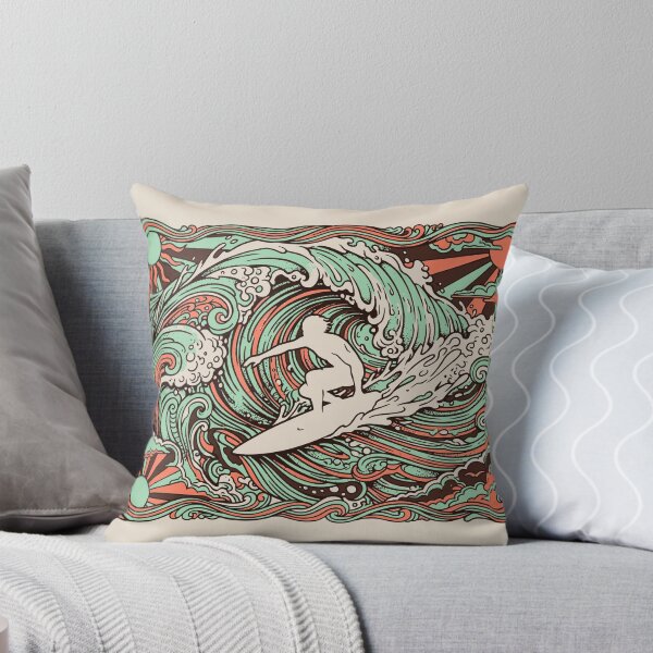 Item preview, Psychedelic Retro Surf Big Wave Ocean Water Sports Surfer Graphic designed and sold by KiwiRider.
