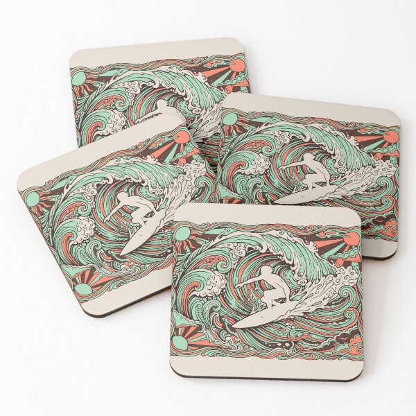 Item preview, Psychedelic Retro Surf Big Wave Ocean Water Sports Surfer Graphic designed and sold by KiwiRider.