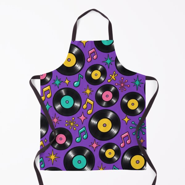 Item preview, Retro Vinyl Records and Musical Notes – Purple 50s 60s Pattern designed and sold by Britishdelights.