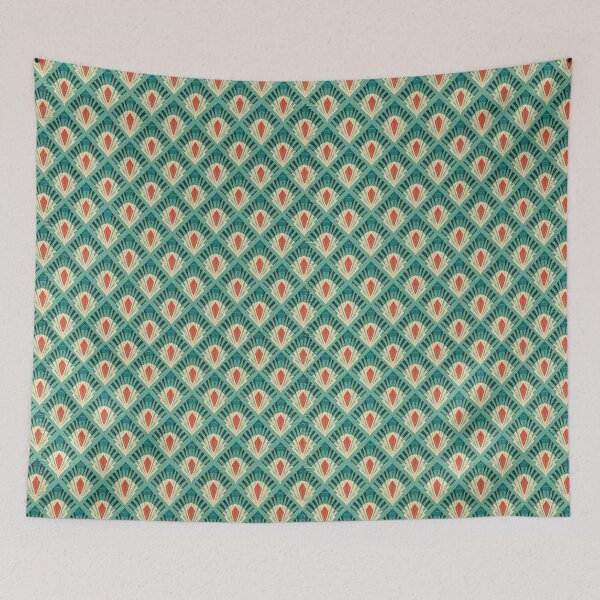 Item preview, Teal Geometric Diamond Trellis Floral Pattern designed and sold by Piotrek0001.