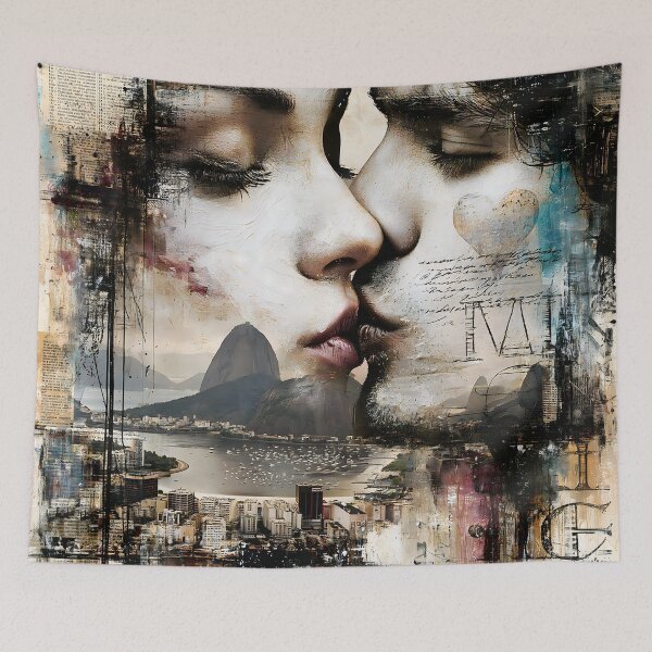 Item preview, Kiss in Rio – Monochrome Faces Collage designed and sold by Verademacedoart.