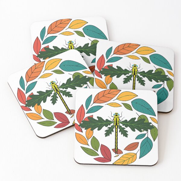 Item preview, dragonfly oak tree leaves designed and sold by Marédeseño.