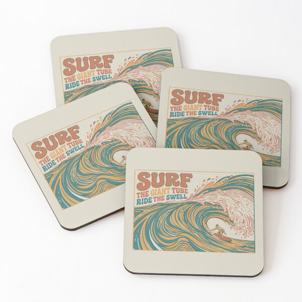 Item preview, Retro Surf The Giant Tube Ride The Swell Vintage Big Wave Poster Graphic    designed and sold by KiwiRider.