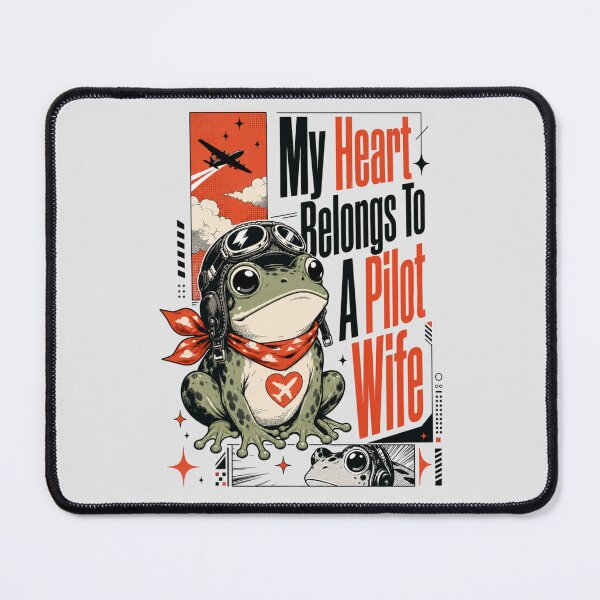 Item preview, My Heart Belongs To A Pilot Wife Anime Frog Art | Manga Red Scarf Aviator Husband Gift designed and sold by illeN-Art-World.