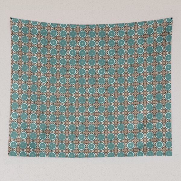 Item preview, Deep Teal Terracotta Blush White Stitched Octagonal Quatrefoil Tile Mosaic - Duvet Cover designed and sold by ArithraStudio.