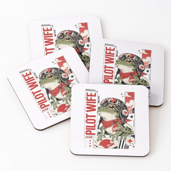 Item preview, Pilot Wife Anime Frog Graphic Poster Art | Retro Aviator Toad Red Scarf Manga Style Gift designed and sold by illeN-Art-World.