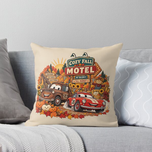 Item preview, Cozy Fall Motel Red Race Car Rusty Tow Truck Harvest Art designed and sold by lamiarte.