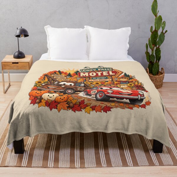 Item preview, Cozy Fall Motel Red Race Car Rusty Tow Truck Harvest Art designed and sold by lamiarte.