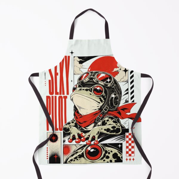 Item preview, Sexy Pilot Anime Frog Graphic Poster T-Shirt | Retro Aviator Toad Red Comic Gift designed and sold by illeN-Art-World.