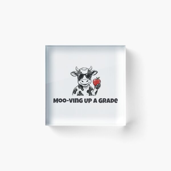 Item preview, Moo-ving Up A Grade Funny Cow Teacher Design designed and sold by Wild Shades.