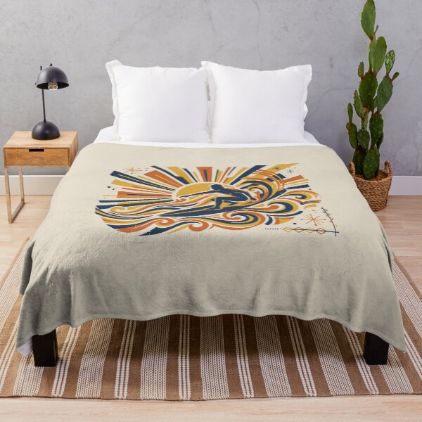 Item preview, Mid Century Retro Surf Vintage Wave Ocean Water Sports Graphic designed and sold by KiwiRider.
