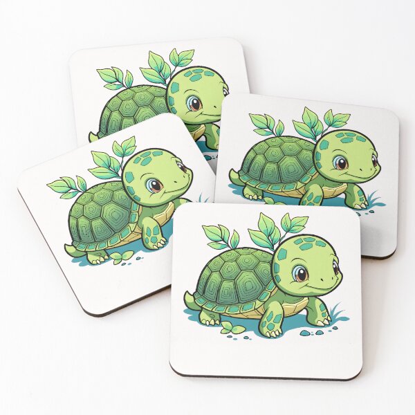 Item preview, Cute Turtle Cartoon - Baby Tortoise with Leaves designed and sold by Jackson-Will.