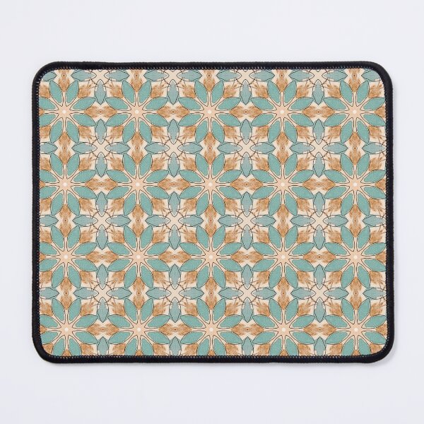 Item preview, Seafoam Green Terracotta Sand Beige Octagonal Floral Starburst Tile Mosaic - Duvet Cover designed and sold by ArithraStudio.