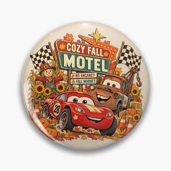 Item preview, Cozy Fall Motel Red Race Car Rusty Tow Truck Harvest Art designed and sold by lamiarte.