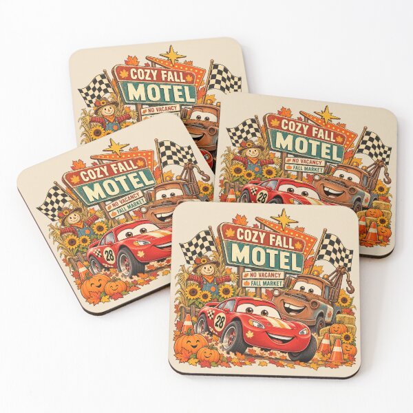 Item preview, Cozy Fall Motel Red Race Car Rusty Tow Truck Harvest Art designed and sold by lamiarte.