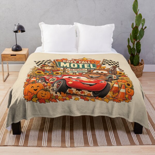 Item preview, Cozy Fall Motel Red Race Car Rusty Tow Truck Harvest Art designed and sold by lamiarte.