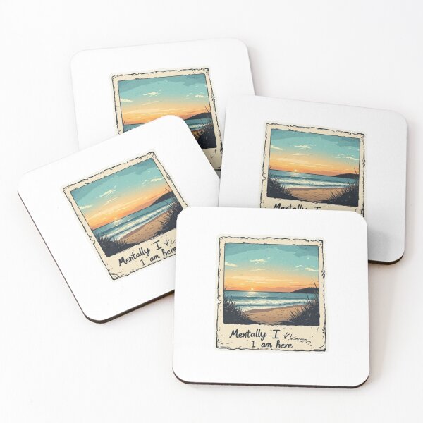 Item preview, Mentally I Am Here Retro Polaroid Beach Sunset design designed and sold by AWADHESH  CHAURASIA.