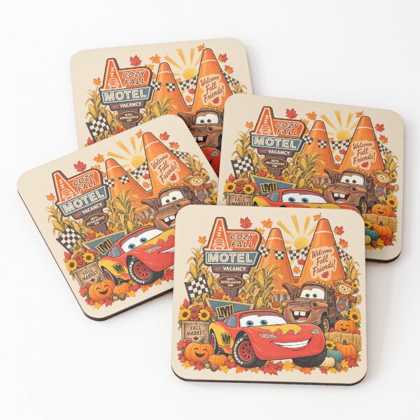 Item preview, Cozy Fall Motel Red Race Car Rusty Tow Truck Harvest Art designed and sold by lamiarte.