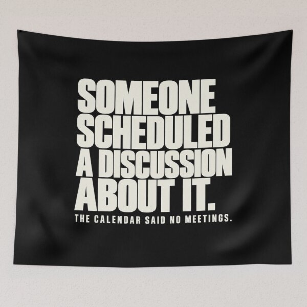 Item preview, No Meetings Calendar – Funny Office Scheduling Humor for Remote Workers and Employees designed and sold by Trendably.