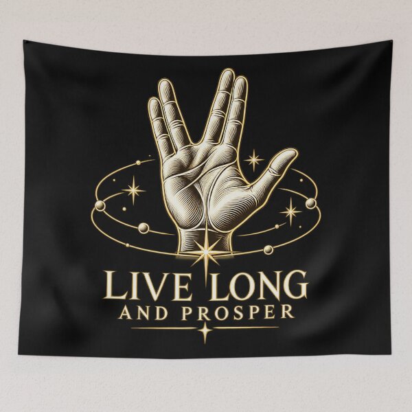 Item preview, Minimal Vulcan Salute Live Long and Prosper designed and sold by Kate1art.