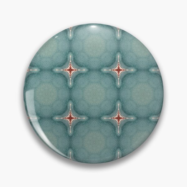 Item preview, Tranquil Seafoam Teal Terracotta Crimson Stitched Starburst Octagonal Tile Mosaic - Duvet Cover designed and sold by ArithraStudio.
