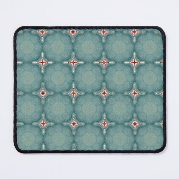 Item preview, Tranquil Seafoam Teal Terracotta Crimson Stitched Starburst Octagonal Tile Mosaic - Duvet Cover designed and sold by ArithraStudio.