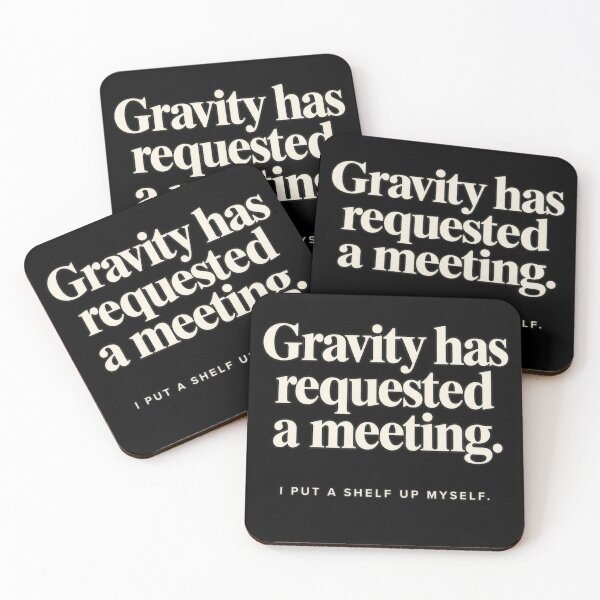 Item preview, DIY Shelf Gravity Meeting – Funny Home Improvement and Unfinished Project Humor designed and sold by Trendably.