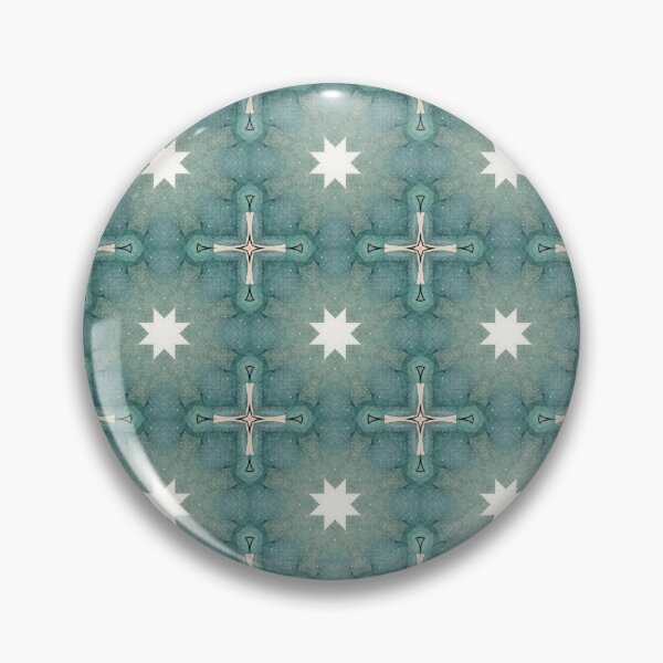 Item preview, Tranquil Sage Seafoam Ivory Eight Pointed Starburst Cross Octagonal Tile Mosaic - Duvet Cover designed and sold by ArithraStudio.