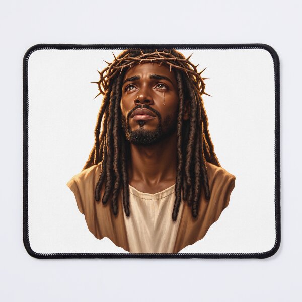 Item preview, Black Jesus Christ Wearing Crown of Thorns designed and sold by The Everlasting Promise.