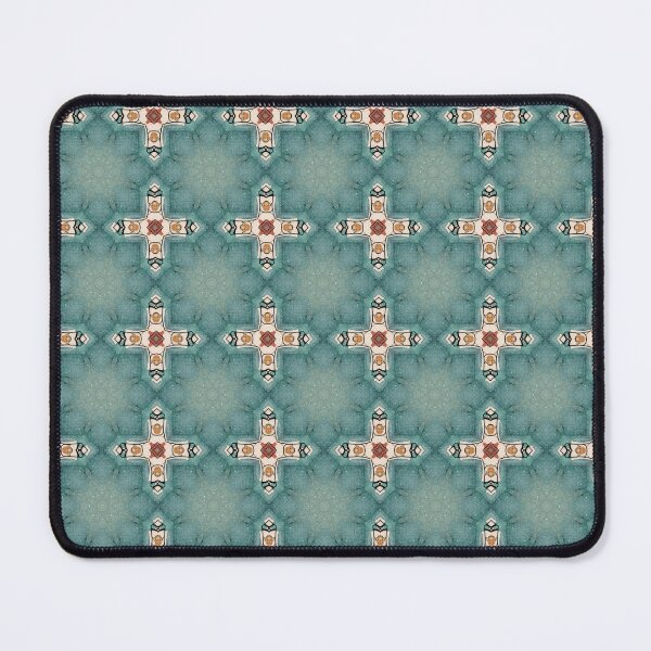 Item preview, Copy of Tranquil Sage Seafoam Ivory Eight Pointed Starburst Cross Octagonal Tile Mosaic - Duvet Cover designed and sold by ArithraStudio.
