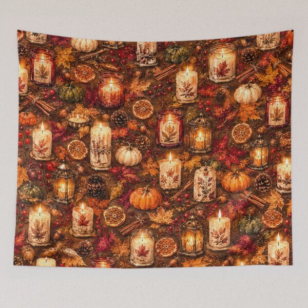 Item preview, Autumn Candles and Pumpkins Glow designed and sold by mycute-stickers.