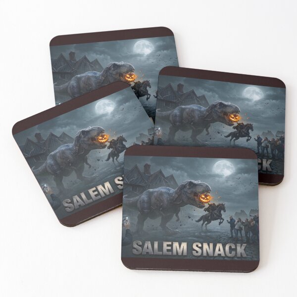 Item preview, Salem Snack: T-Rex Halloween Attack designed and sold by TeeBeeDesigns.
