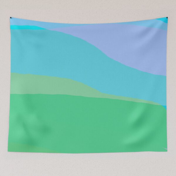 Item preview, Minimalist Blue and Green Abstract Waves Landscape designed and sold by ionotan.
