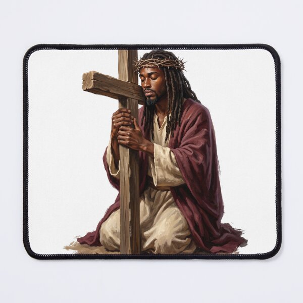 Item preview, Black Jesus Praying at the Cross designed and sold by The Everlasting Promise.