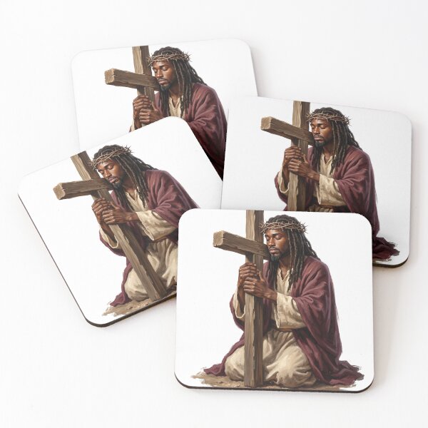 Item preview, Black Jesus Praying at the Cross designed and sold by The Everlasting Promise.