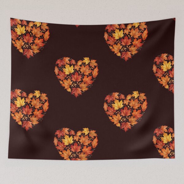 Item preview, Autumn Maple Leaves Heart Watercolor Botanical Illustration designed and sold by LinaValearte.