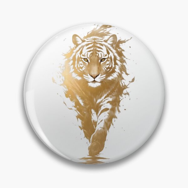 Item preview, Majestic Golden Tiger - Abstract Paint Splatter Silhouette designed and sold by AetherNovus.