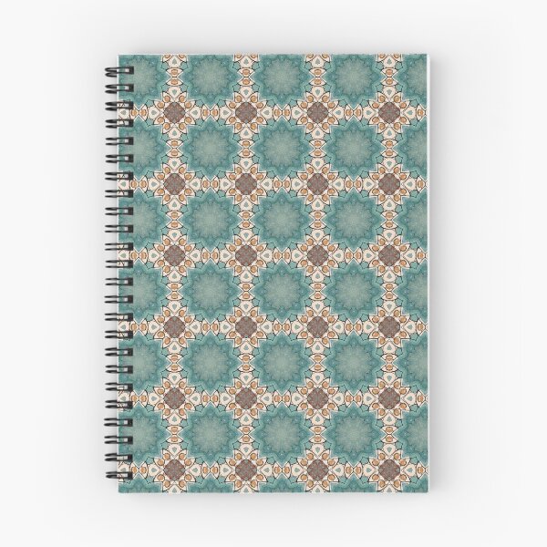 Item preview, Seafoam Teal Terracotta Ochre White Stitched Octagonal Quatrefoil Lattice Tile Mosaic - Duvet Cover designed and sold by ArithraStudio.
