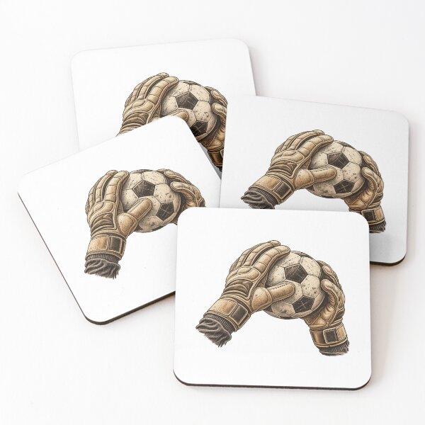 Item preview, Goalkeeper Gloves Catching Football Engraving Style Design designed and sold by DriftcoreStudio.